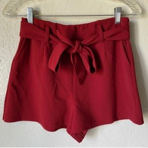 F21 Red Paperbag Shorts Size Medium